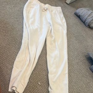 Cream wide legged sweats, very good material, never worn